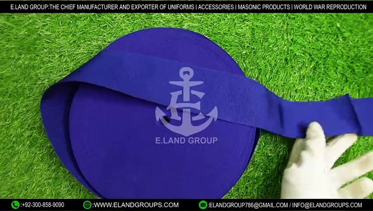 Masonic Regalia Apron Ribbon Dark Royal Blue, Medal Ribbon Blue,  British Medal Ribbons