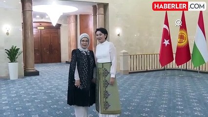 Emine Erdoğan, Kırgızistan Cumhurbaşkanı'nın eşi Caparova'nın akşam yemeğine katıldı
