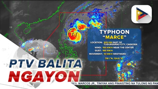 Bagyong #MarcePH, mabagal na kumikilos sa hilagang kanluran ng Cagayan