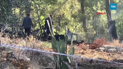 Antalya'da hava aracı ormana düştü; yangın çıktı