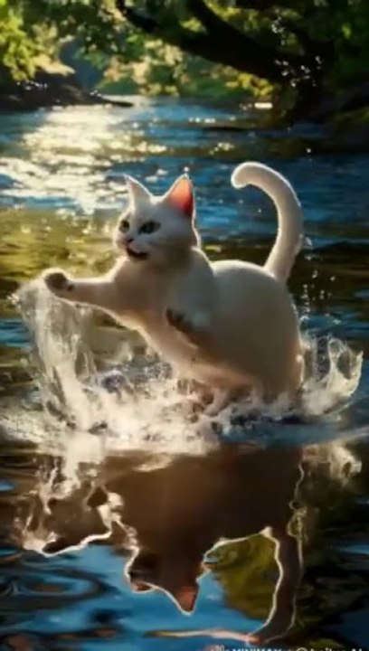 CUTE JUMPING CAT #cat #catvideos #cutecats #funnycats#swimming #shorts#short#catlovers#water