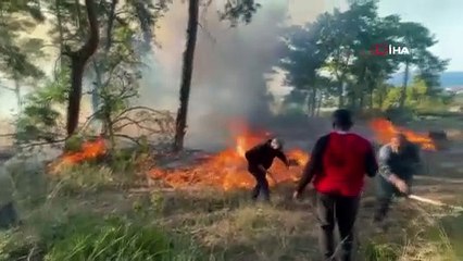 Antalyada hava aracı ormanlık alana düşüp infilak etti