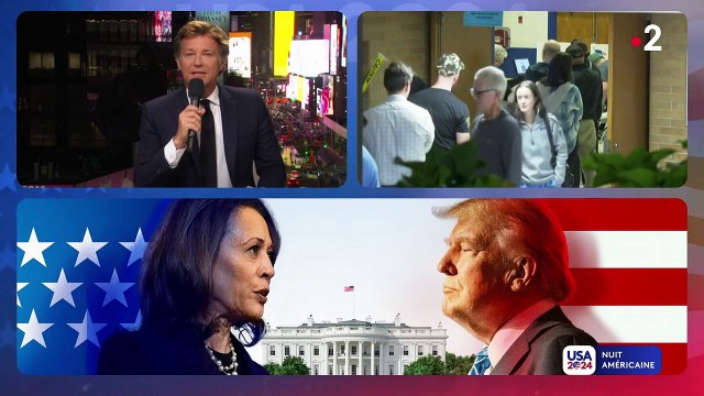 Laurent Delahousse présente La nuit américaine sur France 2 dans la nuit du mardi 5 au mercredi 6 novembre 2024.
