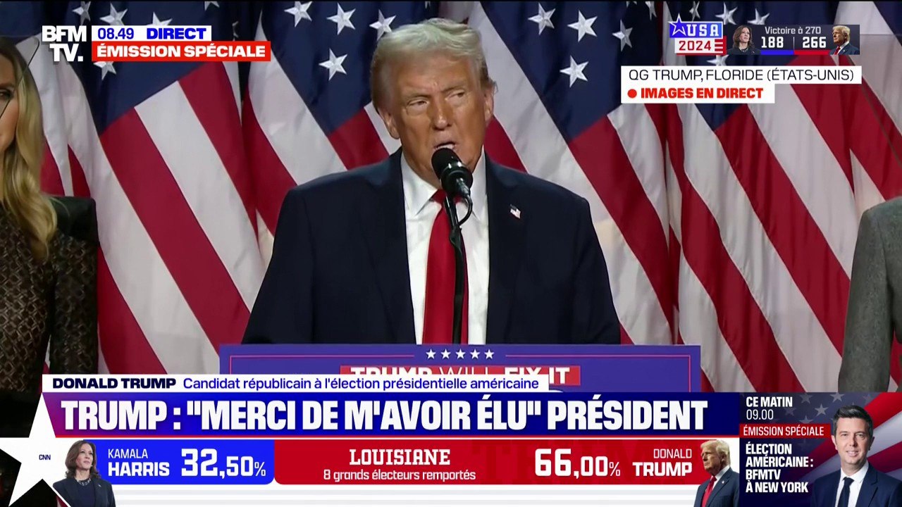 "Des Afro-Américains, des Asiatiques, des Latinos, des Arabes": Donald Trump se veut rassembleur lors de son discours à son QG en Floride