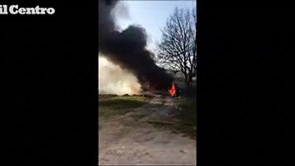 Penne, fiamme dalle rimesse di un idraulico