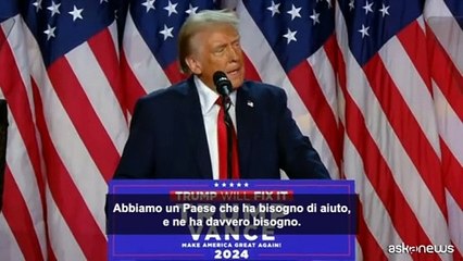 Trump: "Sono il 47esimo presidente Usa, abbiamo fatto la storia"