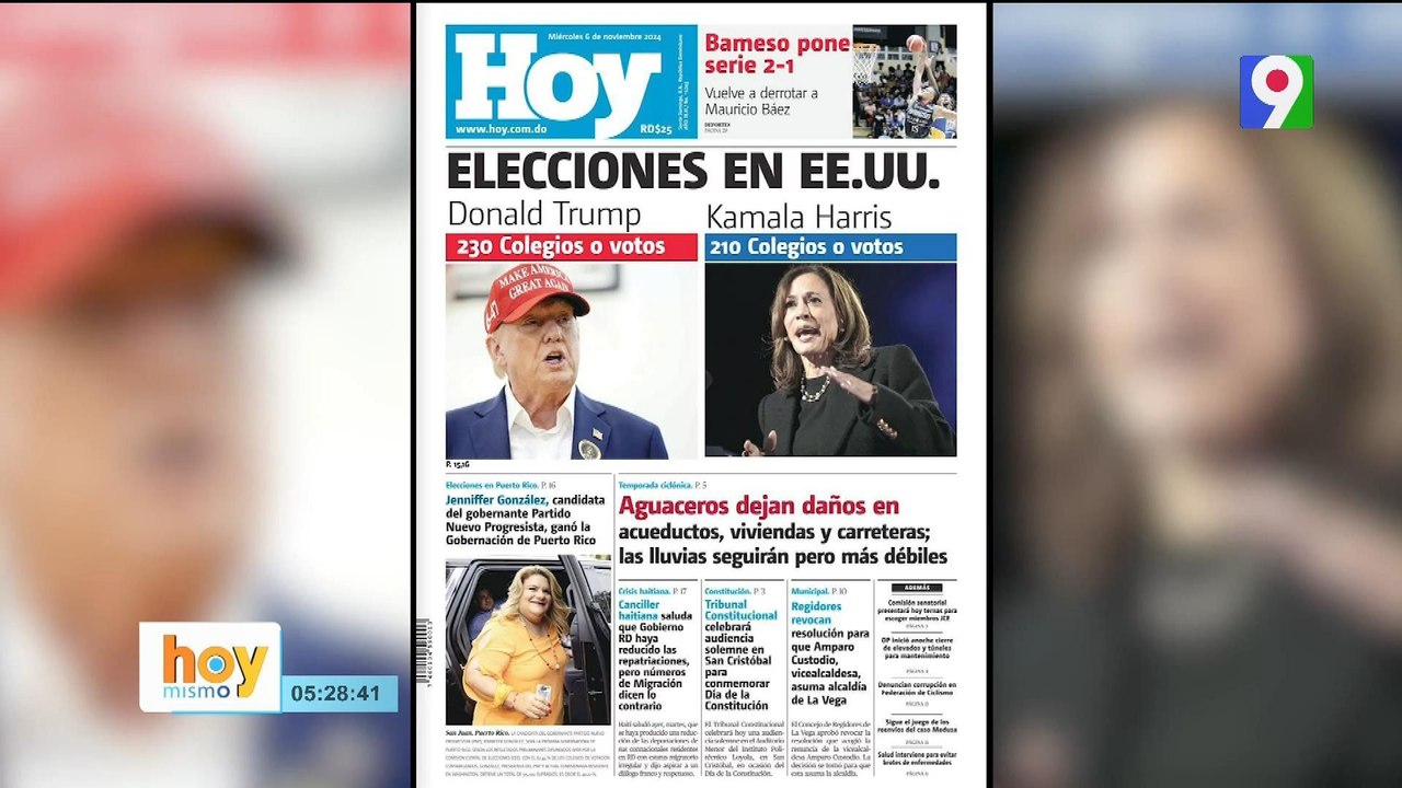 Titulares de prensa dominicana miércoles 06 de noviembre 2024 | Hoy Mismo