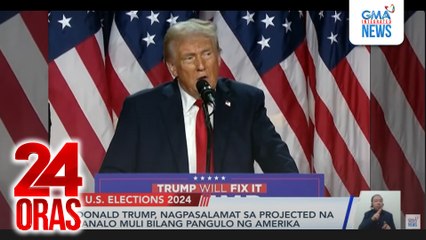 Donald Trump, nagpasalamat sa projected na panalo muli bilang pangulo ng Amerika | 24 Oras
