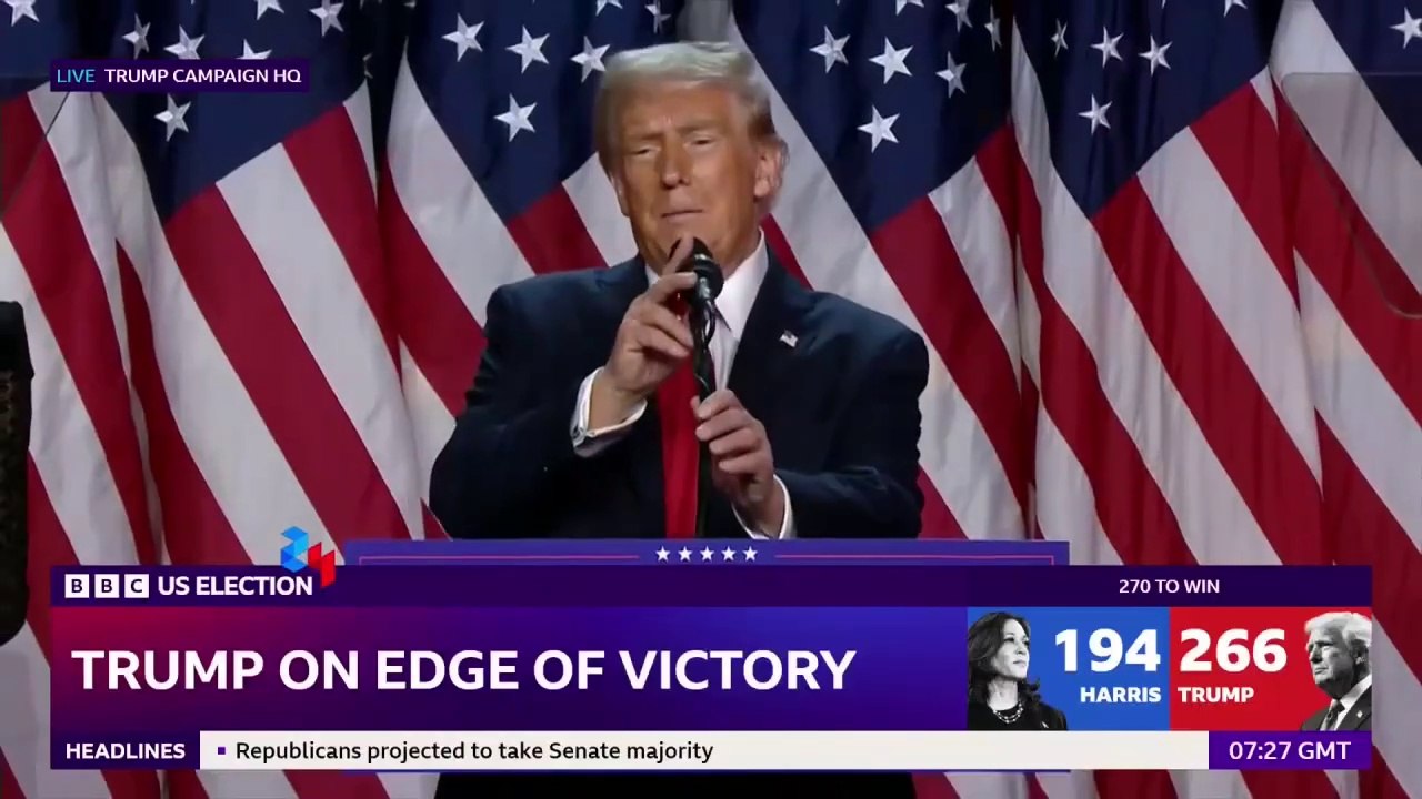 US election: Donald Trump declares victory | BBC News