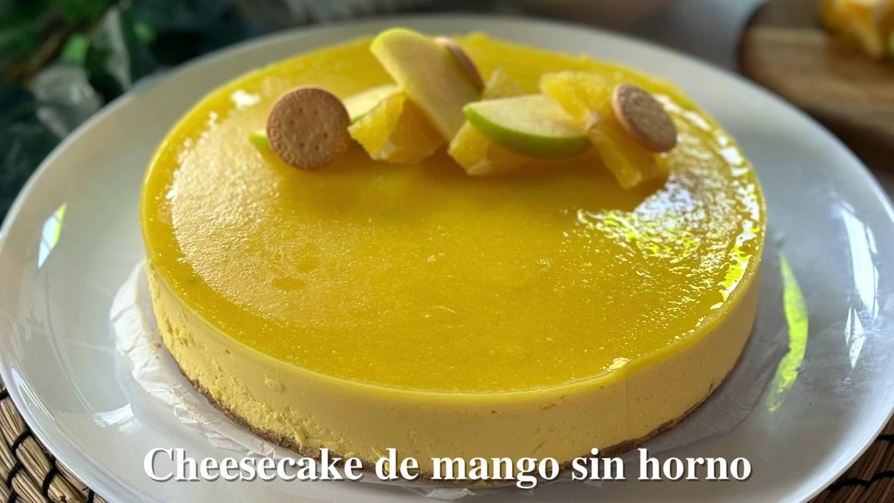 Cheesecake de mango sin horno