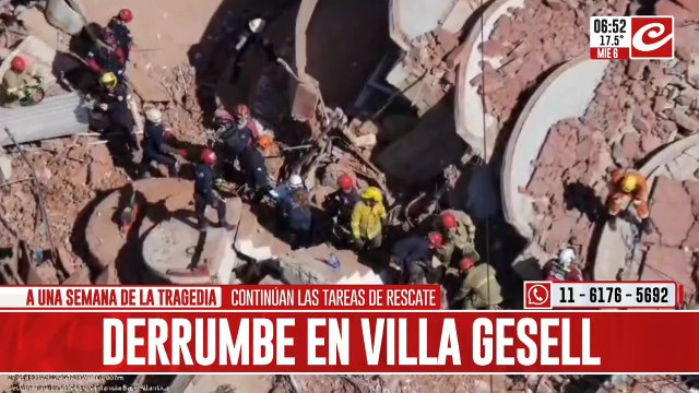 Derrumbe en Villa Gesell: ya son siete las víctimas fatales encontradas entre los escombros