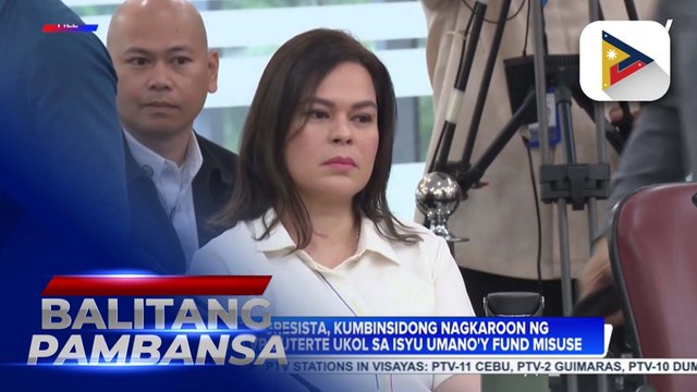 Ilang kongresista, kumbinsidong nagkaroon ng paglabag si VP Duterte ukol sa isyu ng umano'y fund misuse; ex-Pres. Duterte, hindi na naman sisipot sa pagdinig ng Quad-Comm bukas