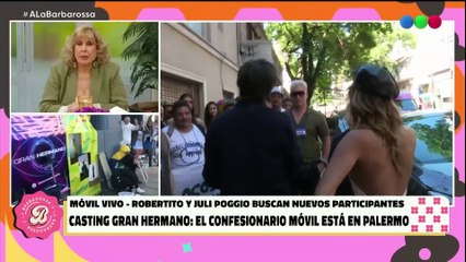 Juli Poggio y Robertito Funes recorren la fila del casting de Gran Hermano en CABA