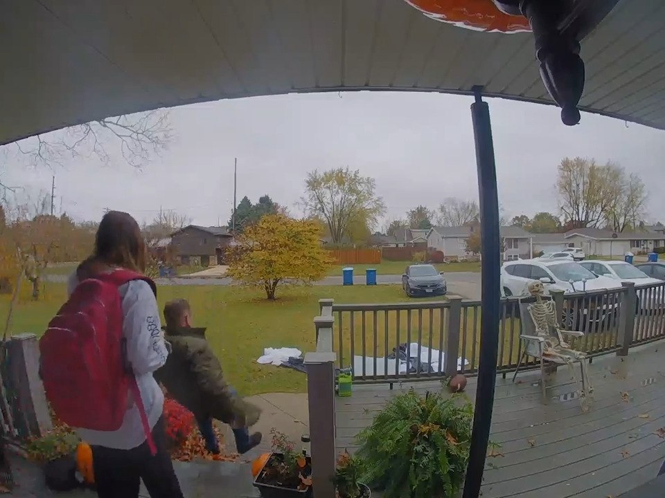Man Slips and Falls on Wet Steps While Walking Out of House
