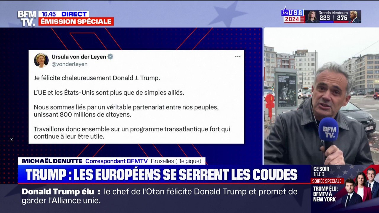 Donald Trump réélu à la Maison Blanche: Ursula Von der Leyen rappelle que "l'Union européenne et les États-Unis sont plus que de simples alliés"