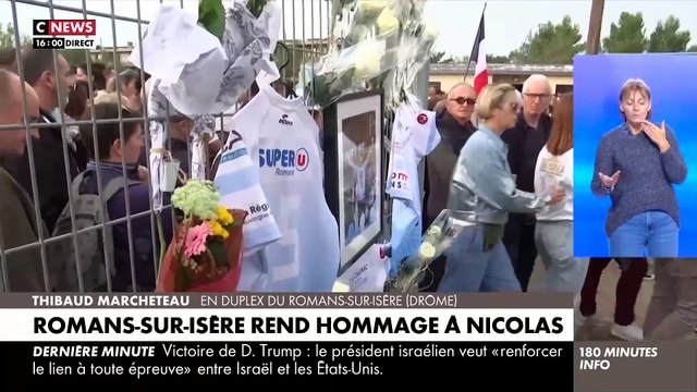 Drôme: Plus d'un millier de personnes ont défilé cet après-midi dans un silence quasi absolu à Romans-sur-Isère en hommage à Nicolas Dumas, le rugbyman de 22 ans tué d'une balle dans la tête devant une discothèque