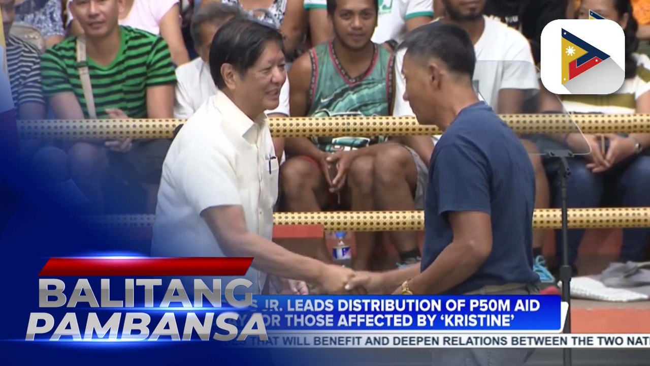 PBBM leads distribution of P50-M aid to Albay for those affected by ‘Kristine’;    TESDA provides P80-M worth of trainings for agri-related programs, support funds for those affected
