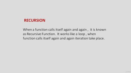 Learn Programming Technique C to Master Skills - Recursive Function - I