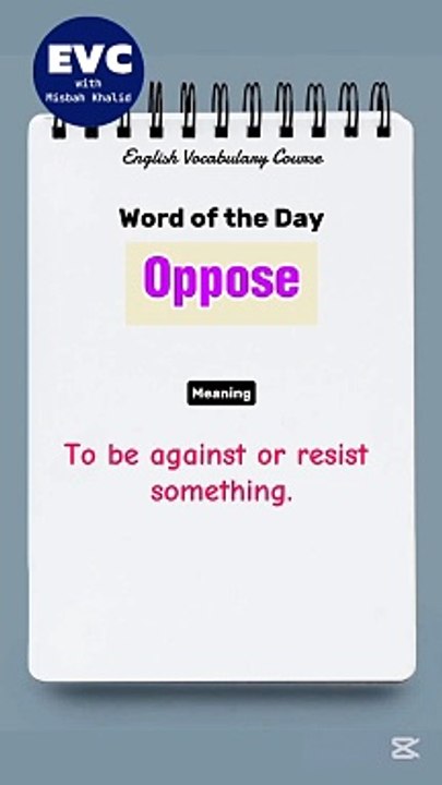 "Oppose" Meaning in English| English Vocabulary Course