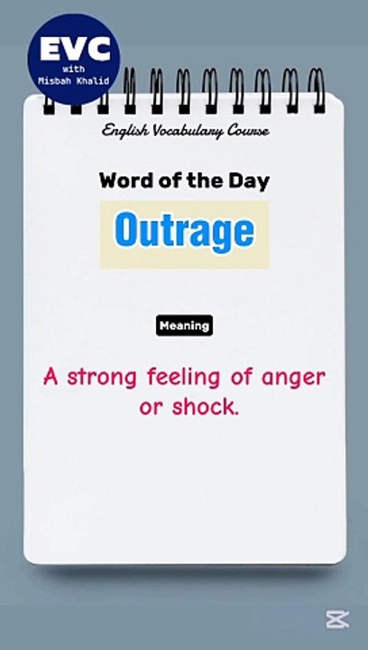 "Outrage" Meaning in English| English Vocabulary Course