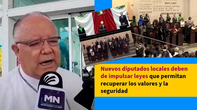 Diócesis de Veracruz pide a nuevos diputados locales recuperar los valores y la seguridad