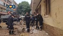 Los alumnos de la Escuela de Policía de Ávila trabajando en apoyo de los damnificados por la DANA