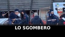 Sgombero nelle ex officine Romanazzi