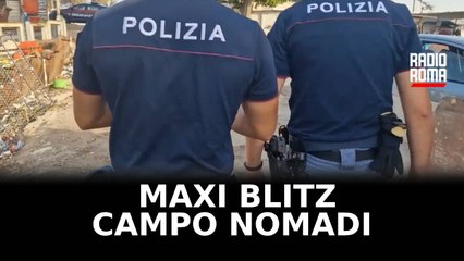 Maxi blitz al campo nomadi di Castel Romano