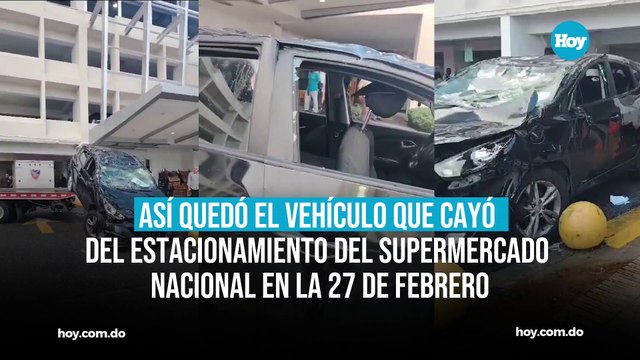 Así quedó vehículo que cayó dentro de sucursal del Supermercados Nacional