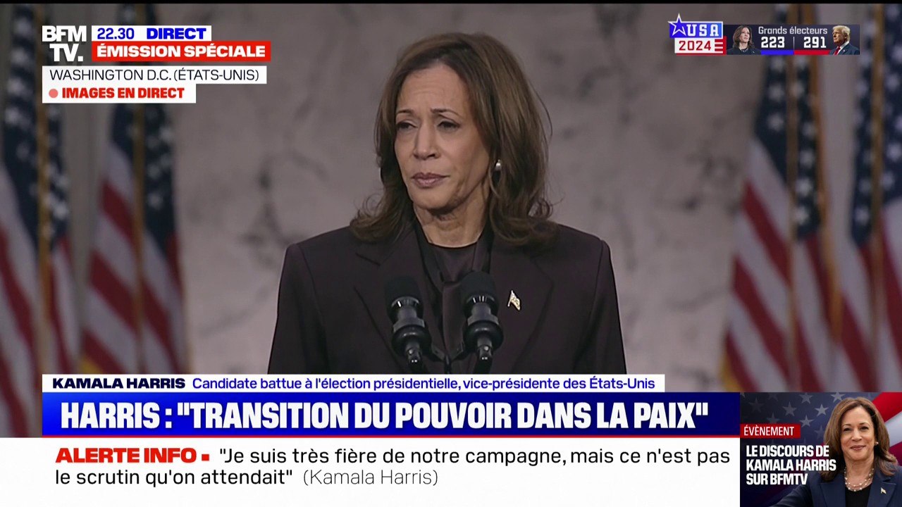 Élections américaines: "Nous allons continuer à mener ce combat", affirme Kamala Harris