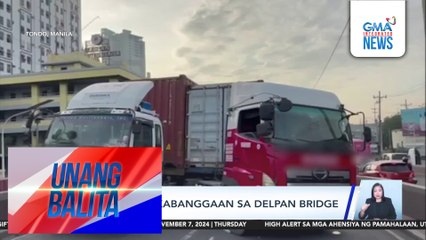 2 truck, nagkabanggaan sa Delpan Bridge | Unang Balita