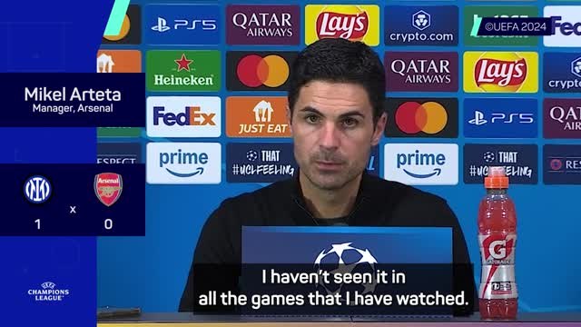 Arteta fumes following controversial penalty against Inter