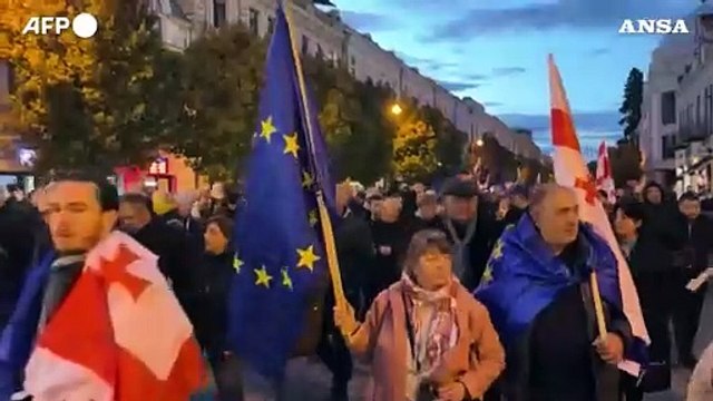 Georgia, protesta per denunciare i risultati delle elezioni