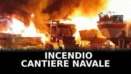 Fiumicino, incendio in un cantiere navale