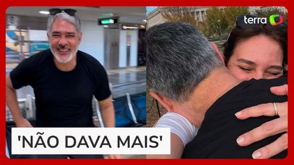 Esposa de William Bonner viaja até os EUA para encontrar jornalista: ‘Não dava mais’