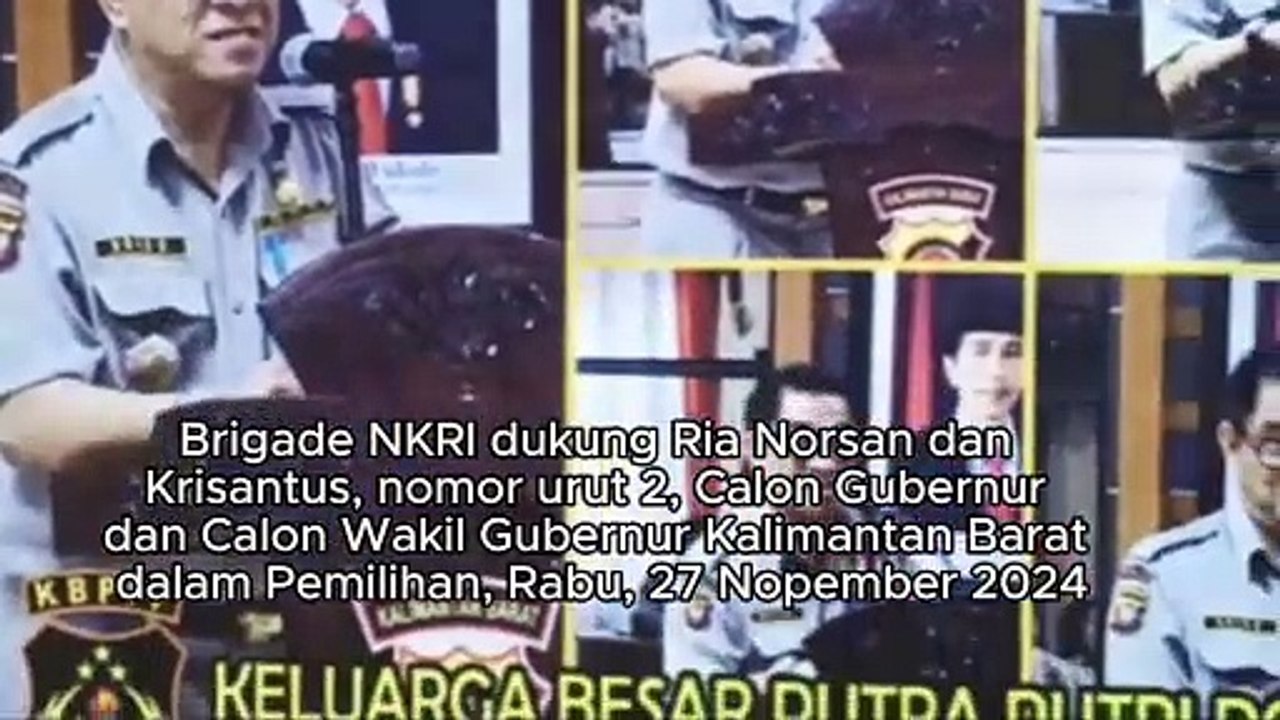 Brigade NKRI dukung nomor urut 2, Ria Norsan dan Krisantus Kurniawan dalam Pemilihan Gubernur Kalimantan Barat, Rabu, 27 Nopember 2024