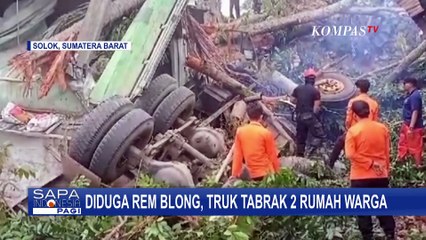 Diduga Rem Blong, Truk Semen Hantam 2 Rumah Warga di Solok Sumbar