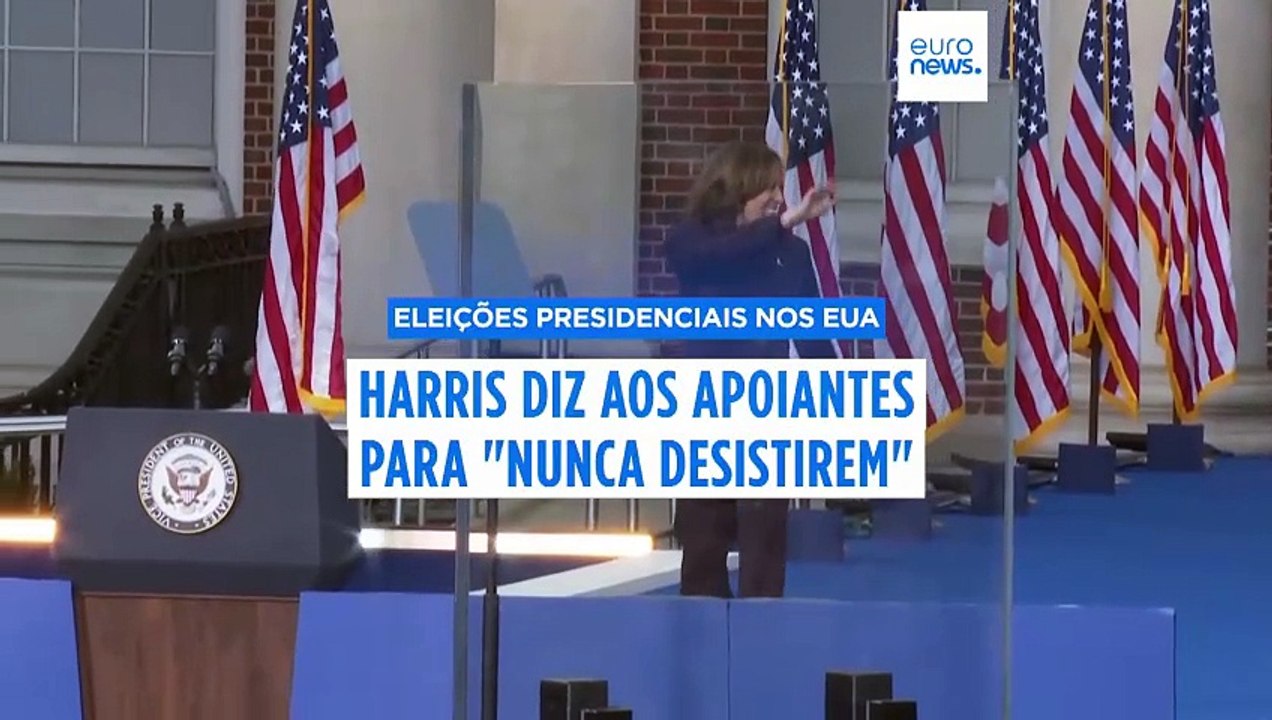 Harris aceita derrota, mas não cede "na luta pela liberdade, pela justiça e pela dignidade"