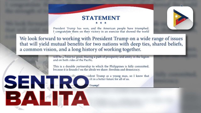 Mas matibay na ugnayan ng PHL at U.S., inaasahan ni PBBM sa ilalim ng administrasyon ni U.S. President-elect Trump