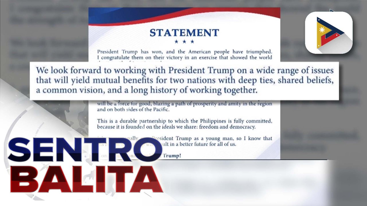 Mas matibay na ugnayan ng PHL at U.S., inaasahan ni PBBM sa ilalim ng administrasyon ni U.S. President-elect Trump