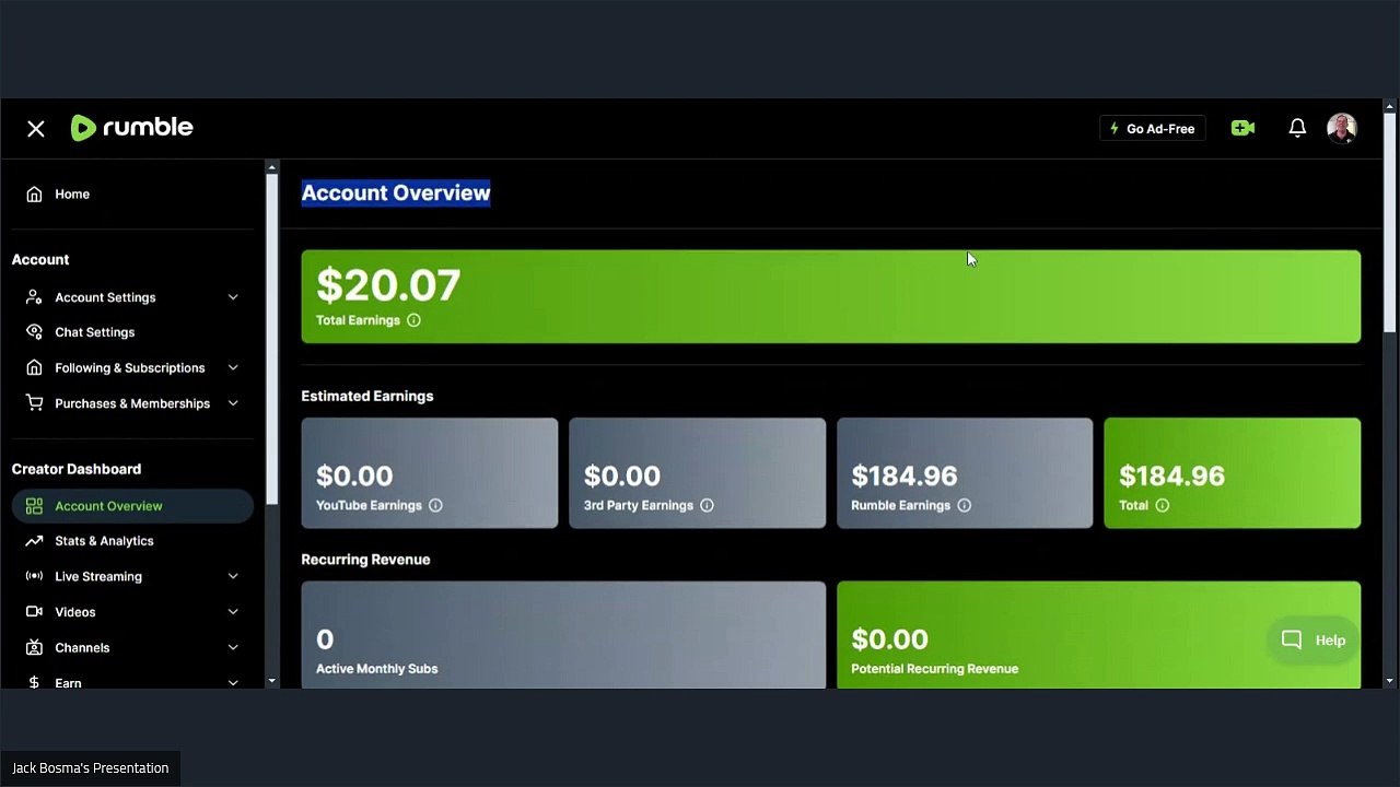 The Rumble Account Overview - video Dailymotion