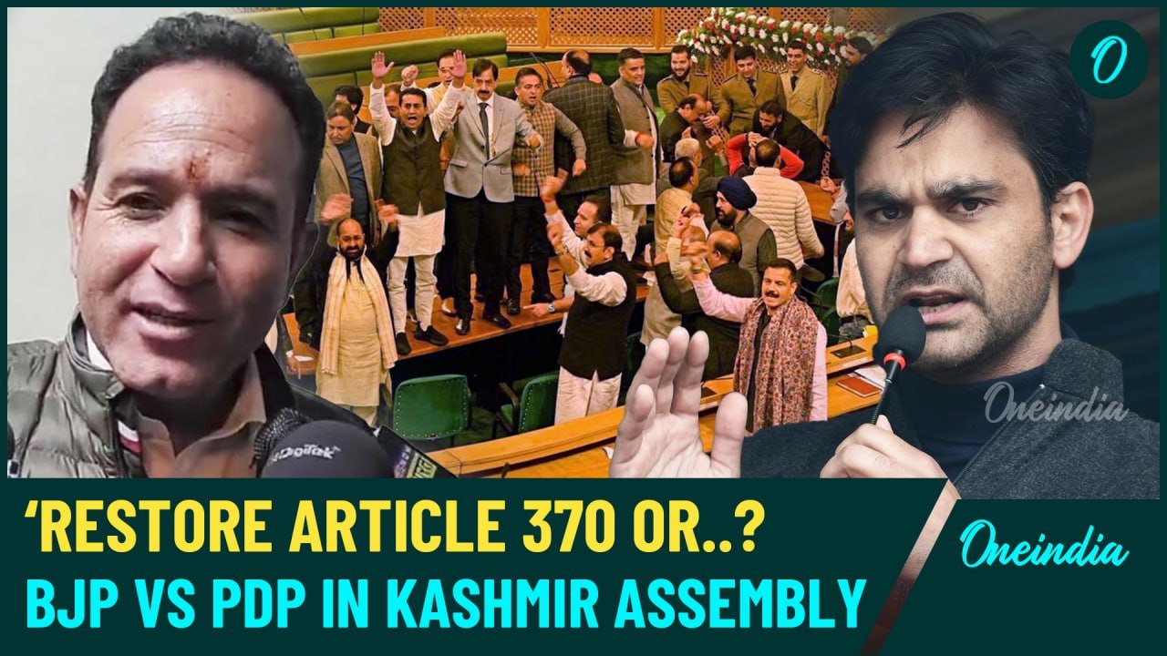 Kashmir Assembly Erupts Over Article 370 Resolution: BJP-PDP MLAs Confront Each Other After Clashes