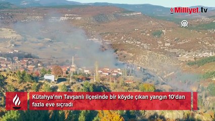 Kütahya'da çöplükte çıkan yangın Kızılçukur köyüne yayıldı! Vatandaşlar tahliye edildi
