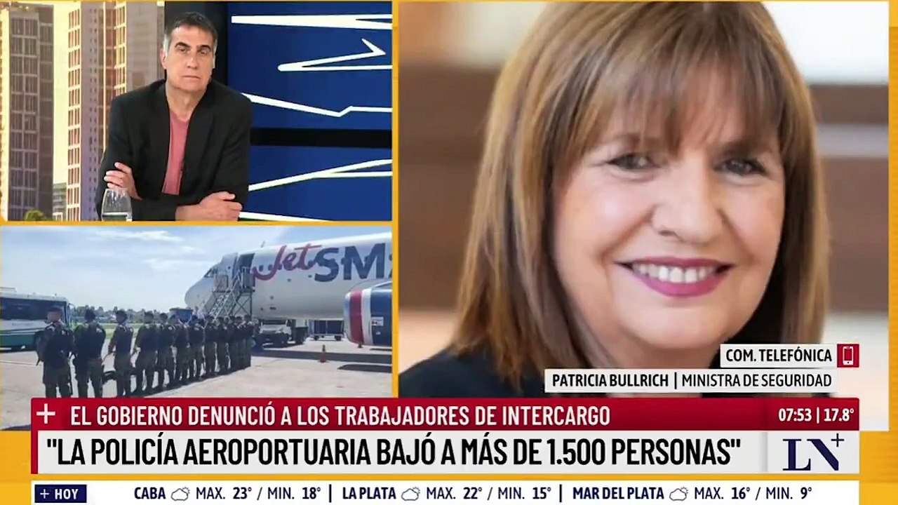 Patricia Bullrich amenazó a las y los trabajadores de la empresa Intercargo