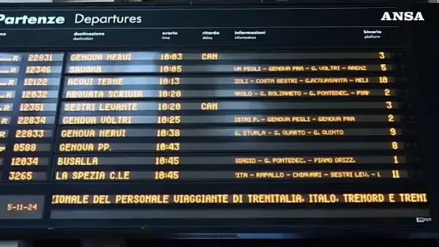 Sciopero treni, corse cancellate e ritardi a Genova Brignole
