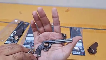 Toy model Pistol Gun Keychain with Leather Cover