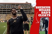 Shedeur surprises Deion by showing up to practice in dad's cleats