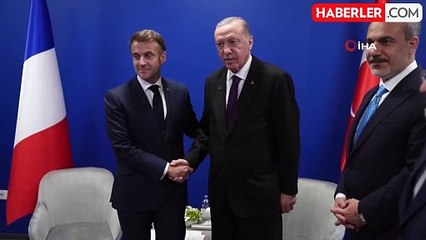 Cumhurbaşkanı Erdoğan, Fransa Cumhurbaşkanı Macron ile görüştü