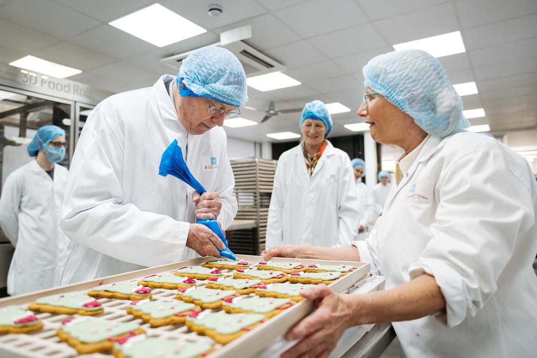 Prince Richard Duke of Gloucester, visits Market Drayton's Gingerbread Factory