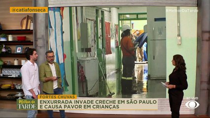 Enxurrada invade creche em São Paulo e causa pavor em crianças